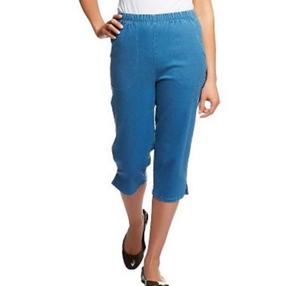 Denim&Co Original Waist Stretch Capri Pants w/ Side Pockets (A14924)